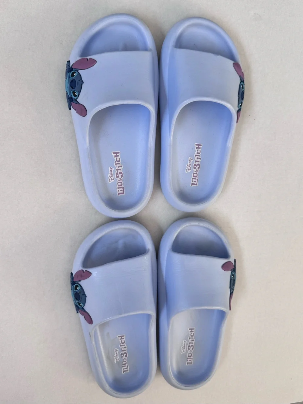 Disney Lilo & Stitch Kids' Light Blue Slide Sandals 2 Pairs